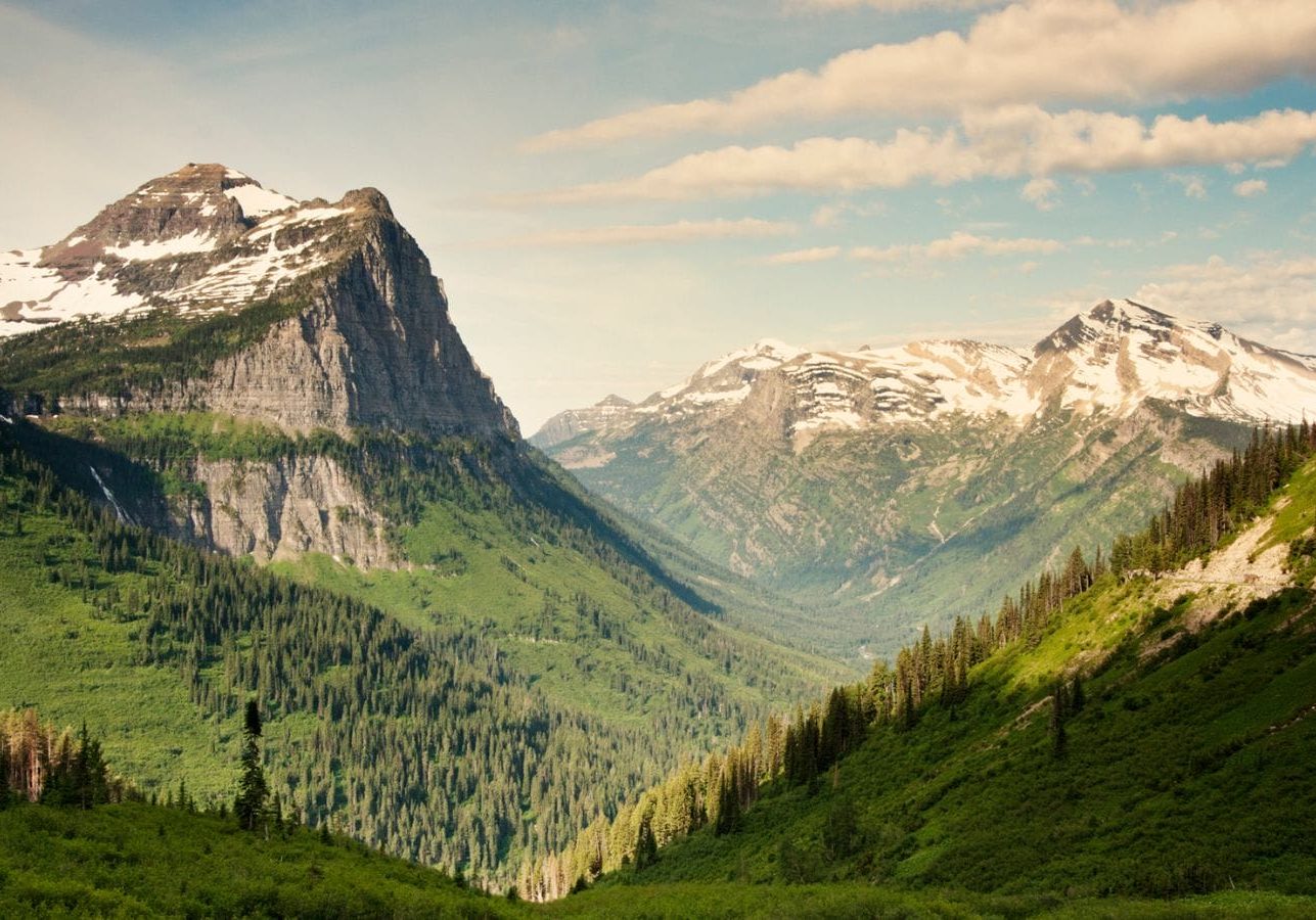 View over landskaberne i Glacier National Park